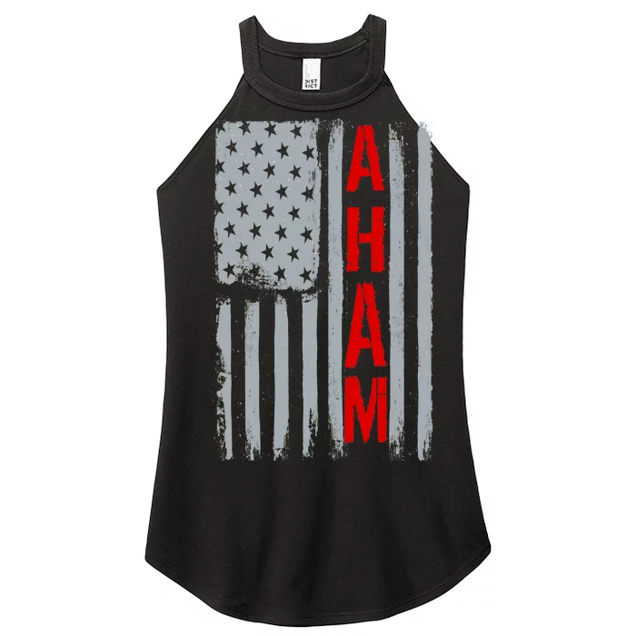 A. Ham Hamilton USA Vintage Flag Women’s Perfect Tri Rocker Tank