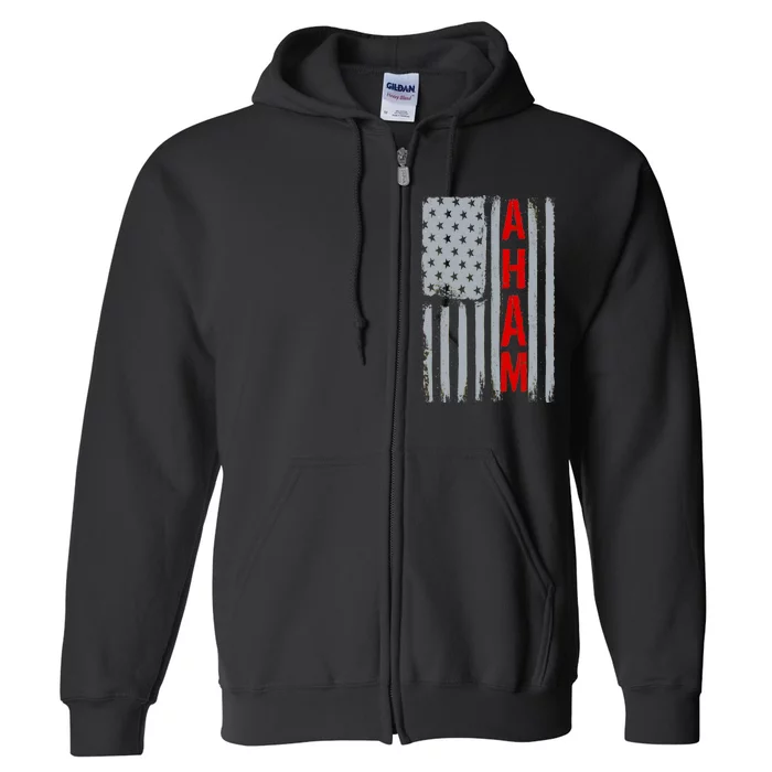 A. Ham Hamilton USA Vintage Flag Full Zip Hoodie