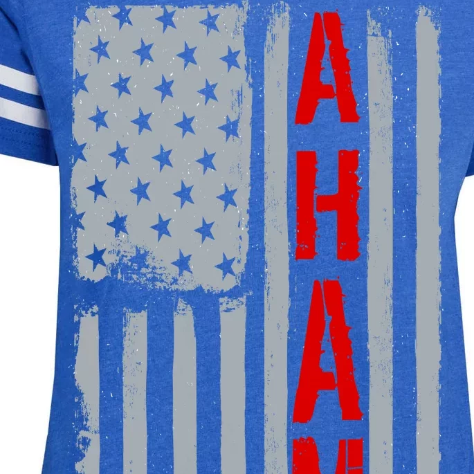 A. Ham Hamilton USA Vintage Flag Enza Ladies Jersey Football T-Shirt