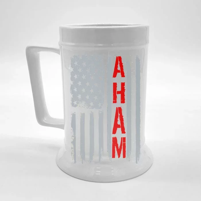 A. Ham Hamilton USA Vintage Flag Front & Back Beer Stein