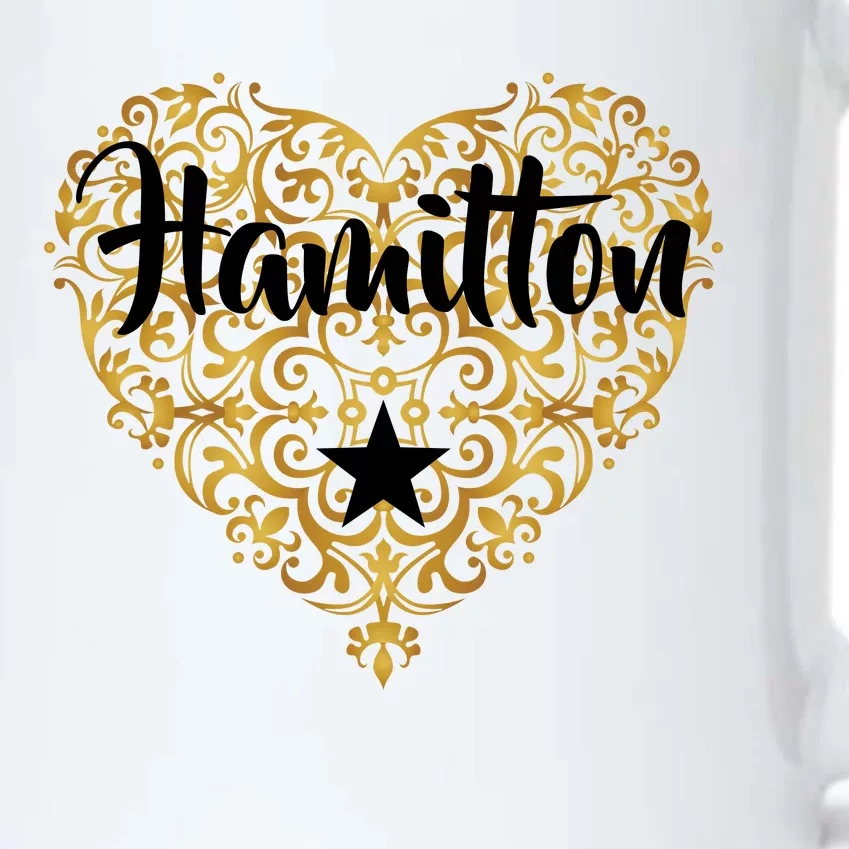 A. Hamilton Golden Heart Black Color Changing Mug