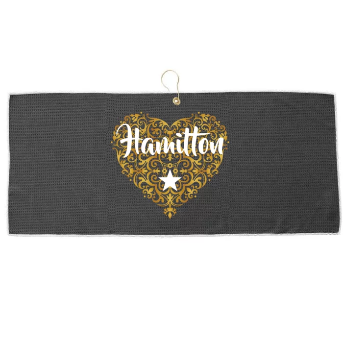 A. Hamilton Golden Heart Large Microfiber Waffle Golf Towel