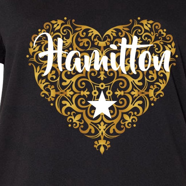 A. Hamilton Golden Heart Women's V-Neck Plus Size T-Shirt