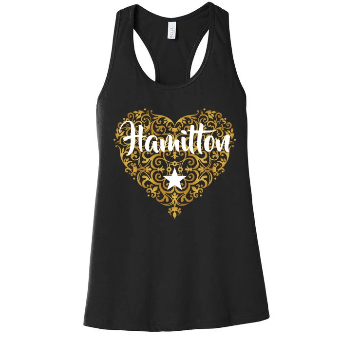 A. Hamilton Golden Heart Women's Racerback Tank