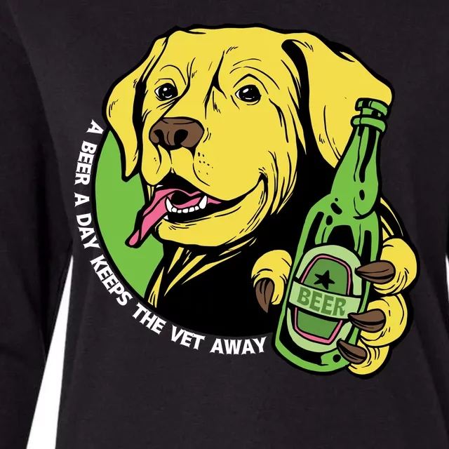 A Beer A Day Keeps The Vet Away Dog Womens Cotton Relaxed Long Sleeve T-Shirt