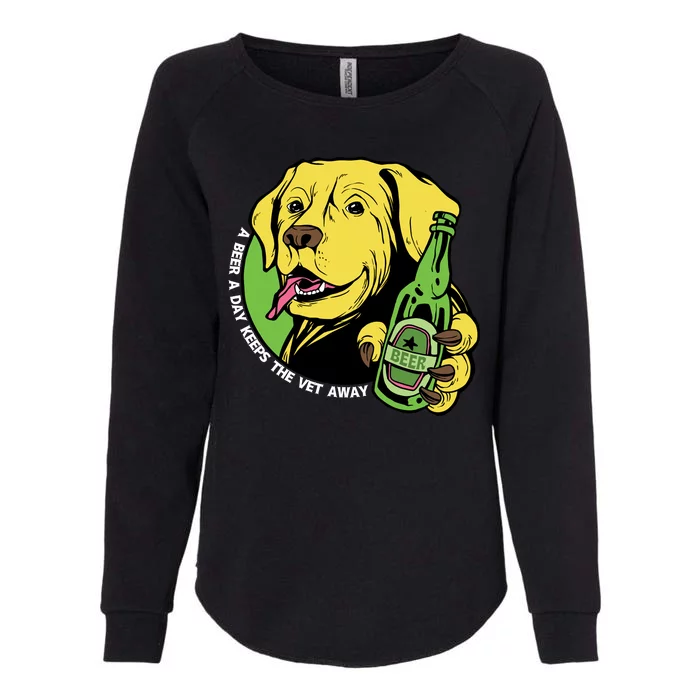 A Beer A Day Keeps The Vet Away Dog Womens California Wash Sweatshirt