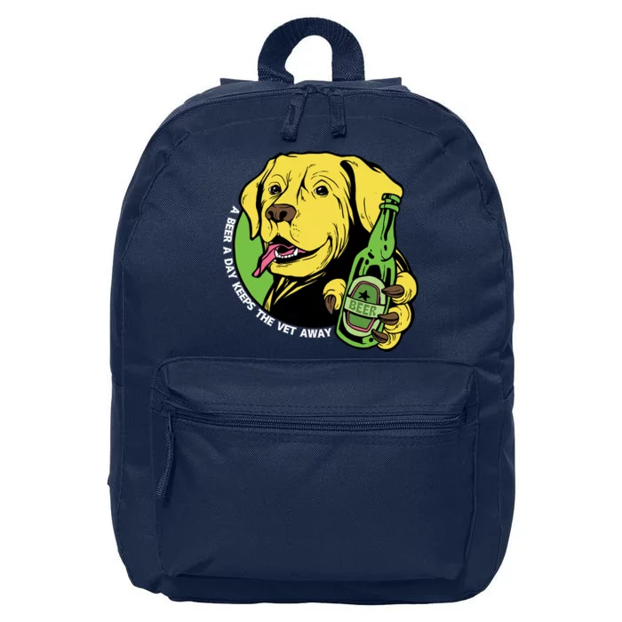 A Beer A Day Keeps The Vet Away Dog 16 in Basic Backpack