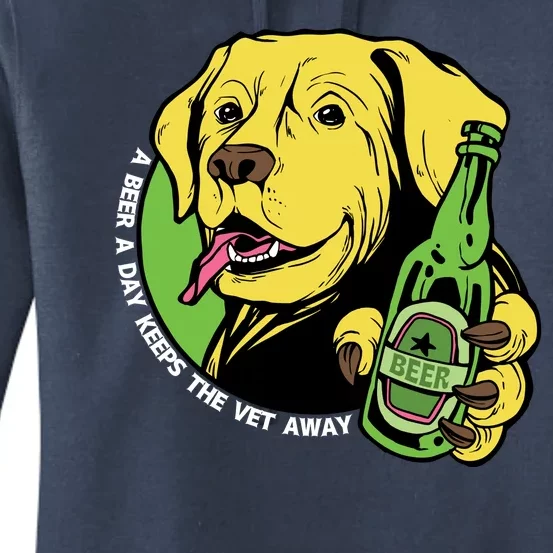 A Beer A Day Keeps The Vet Away Dog Women's Pullover Hoodie