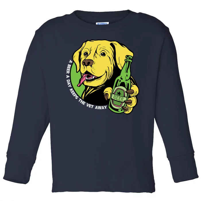 A Beer A Day Keeps The Vet Away Dog Toddler Long Sleeve Shirt