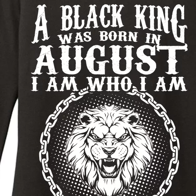 A Black King Was Born In August Birthday Lion Womens CVC Long Sleeve Shirt