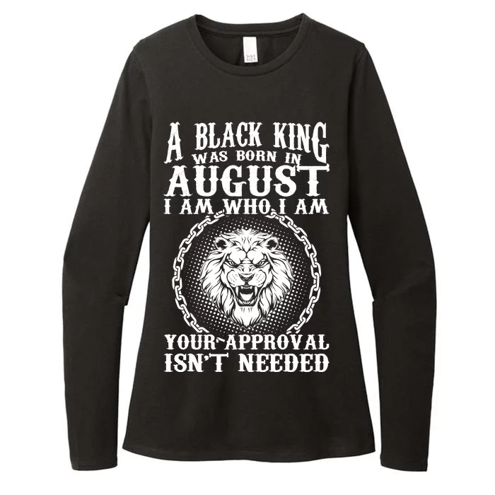 A Black King Was Born In August Birthday Lion Womens CVC Long Sleeve Shirt