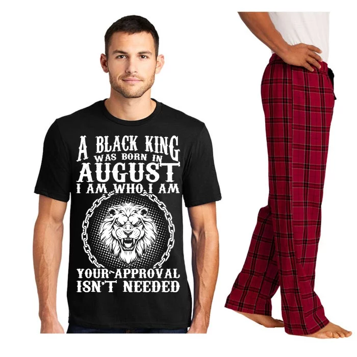 A Black King Was Born In August Birthday Lion Pajama Set