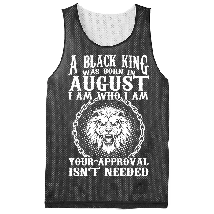 A Black King Was Born In August Birthday Lion Mesh Reversible Basketball Jersey Tank