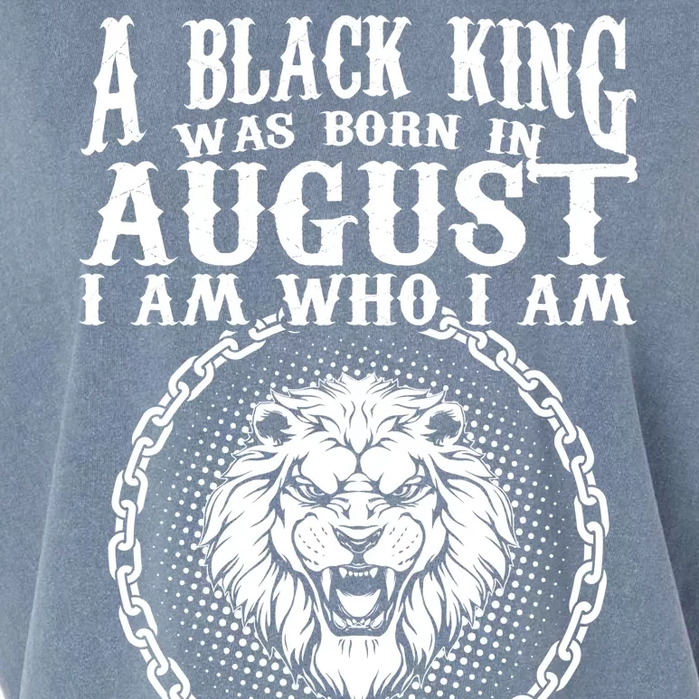 A Black King Was Born In August Birthday Lion Garment-Dyed Women's Muscle Tee