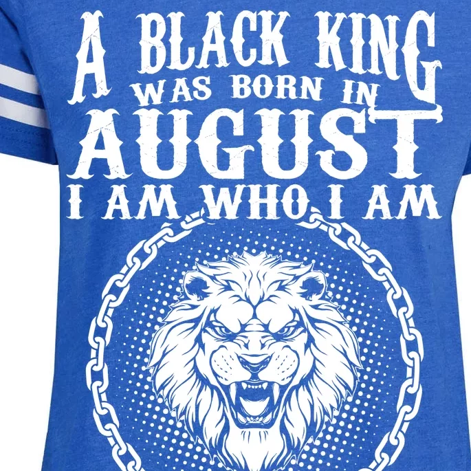 A Black King Was Born In August Birthday Lion Enza Ladies Jersey Football T-Shirt