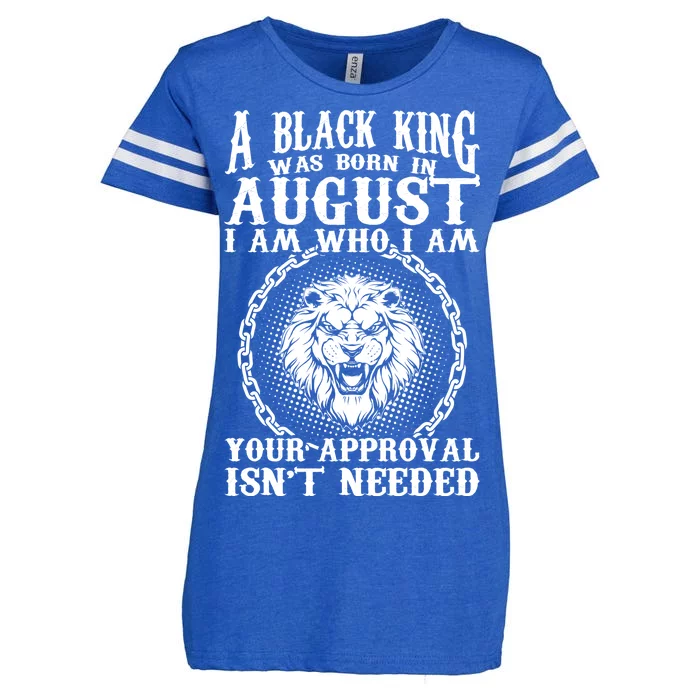 A Black King Was Born In August Birthday Lion Enza Ladies Jersey Football T-Shirt