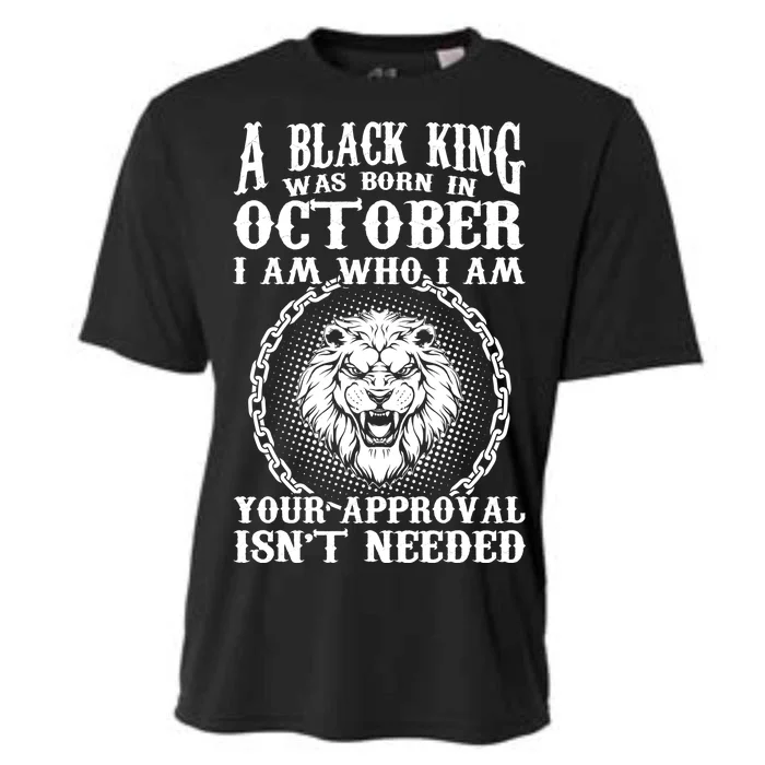 A Black King Was Born In October Birthday Lion Cooling Performance Crew T-Shirt