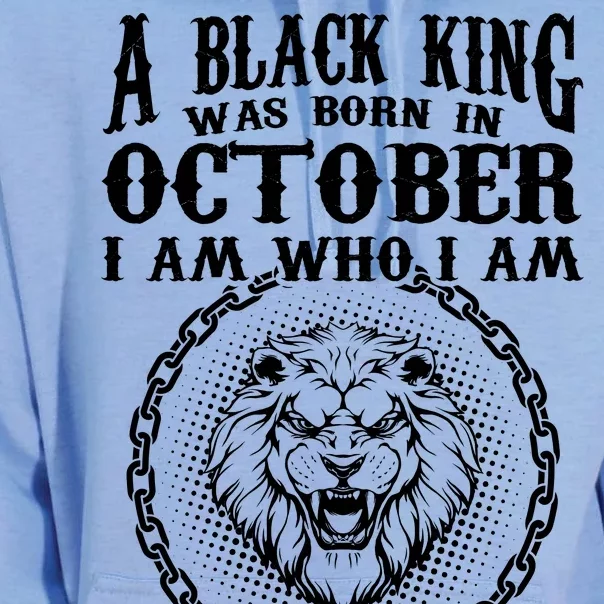 A Black King Was Born In October Birthday Lion Unisex Surf Hoodie