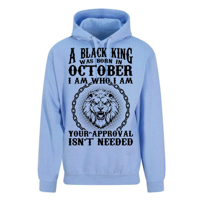 A Black King Was Born In October Birthday Lion Unisex Surf Hoodie