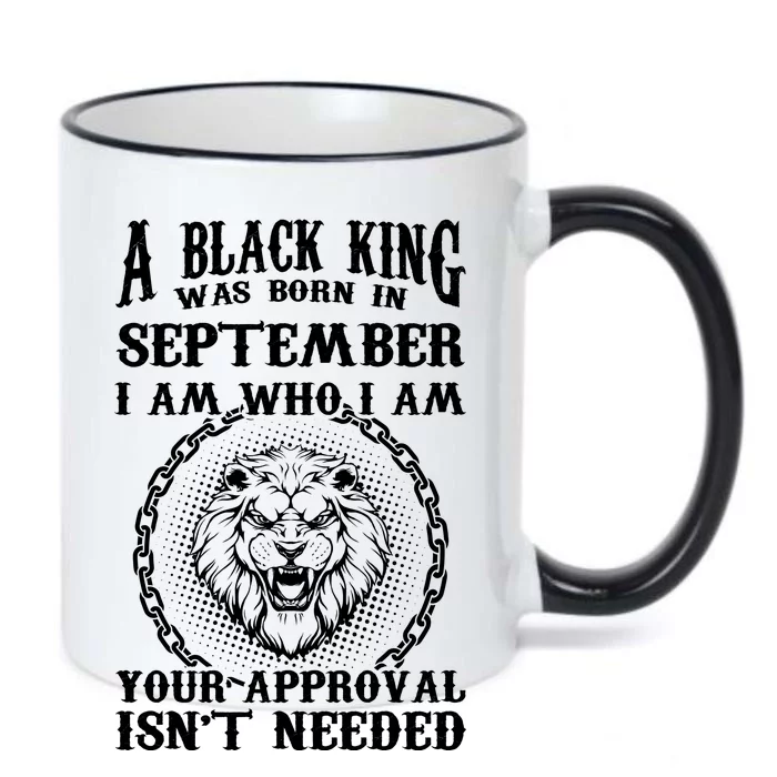 A Black King Was Born In September Birthday Lion Black Color Changing Mug