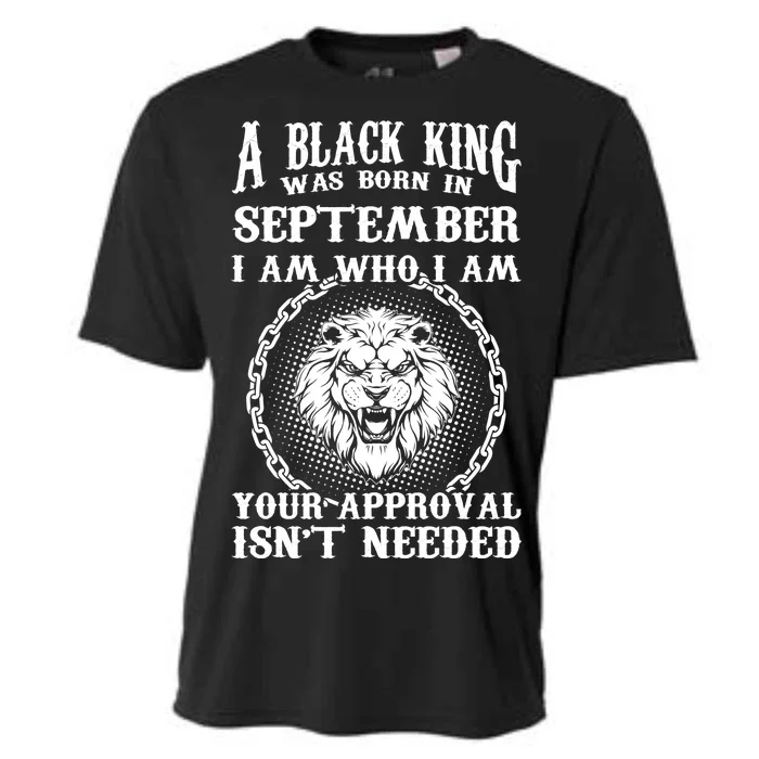 A Black King Was Born In September Birthday Lion Cooling Performance Crew T-Shirt