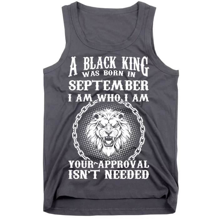 A Black King Was Born In September Birthday Lion Tank Top