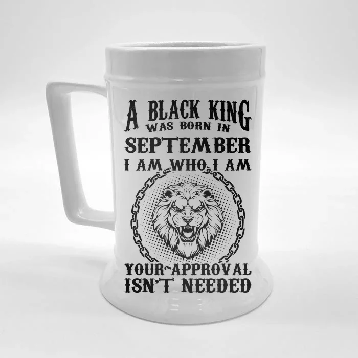 A Black King Was Born In September Birthday Lion Front & Back Beer Stein