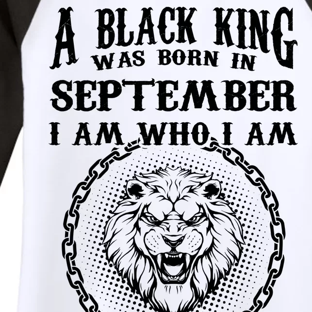 A Black King Was Born In September Birthday Lion Women's Tri-Blend 3/4-Sleeve Raglan Shirt