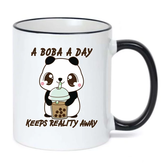 A Boba A Day Keeps The Reality Away Cute Panda Black Color Changing Mug