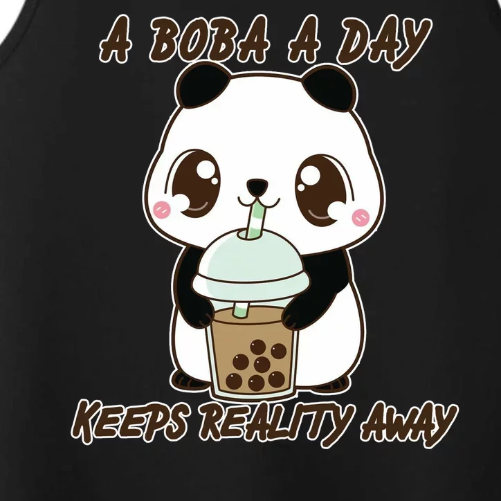 A Boba A Day Keeps The Reality Away Cute Panda Performance Tank