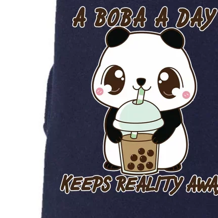 A Boba A Day Keeps The Reality Away Cute Panda Doggie 3-End Fleece Hoodie