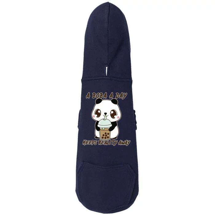 A Boba A Day Keeps The Reality Away Cute Panda Doggie 3-End Fleece Hoodie