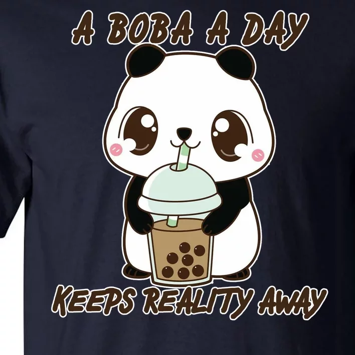 A Boba A Day Keeps The Reality Away Cute Panda Tall T-Shirt