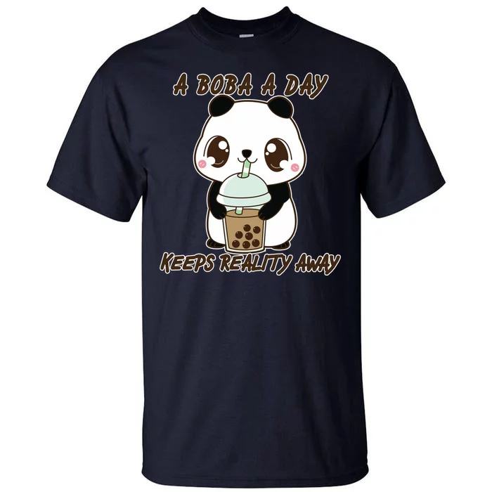 A Boba A Day Keeps The Reality Away Cute Panda Tall T-Shirt