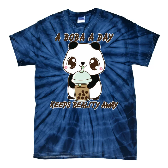 A Boba A Day Keeps The Reality Away Cute Panda Tie-Dye T-Shirt