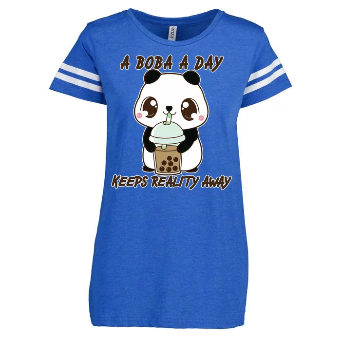 A Boba A Day Keeps The Reality Away Cute Panda Enza Ladies Jersey Football T-Shirt