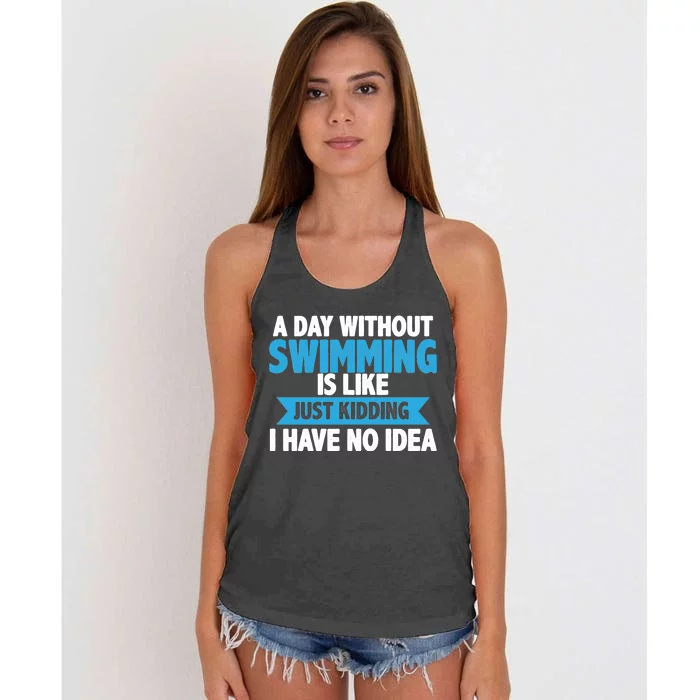 A Day Without Swimming Women's Knotted Racerback Tank