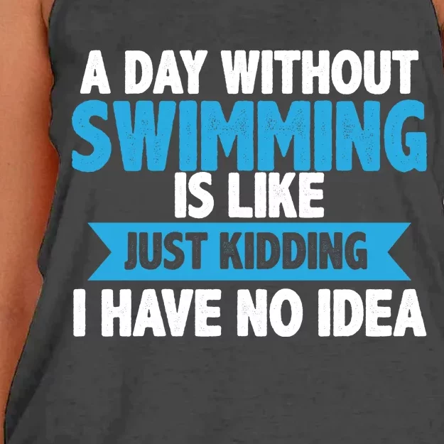 A Day Without Swimming Women's Knotted Racerback Tank