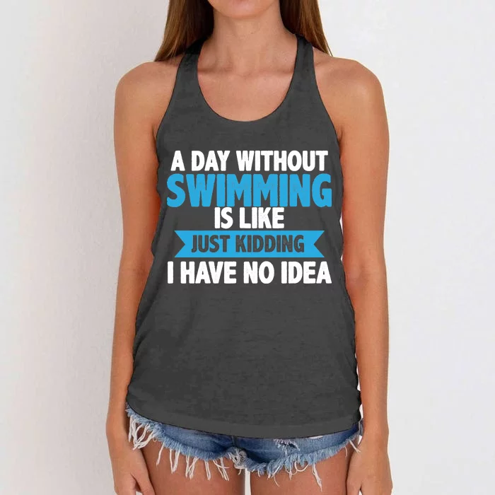 A Day Without Swimming Women's Knotted Racerback Tank