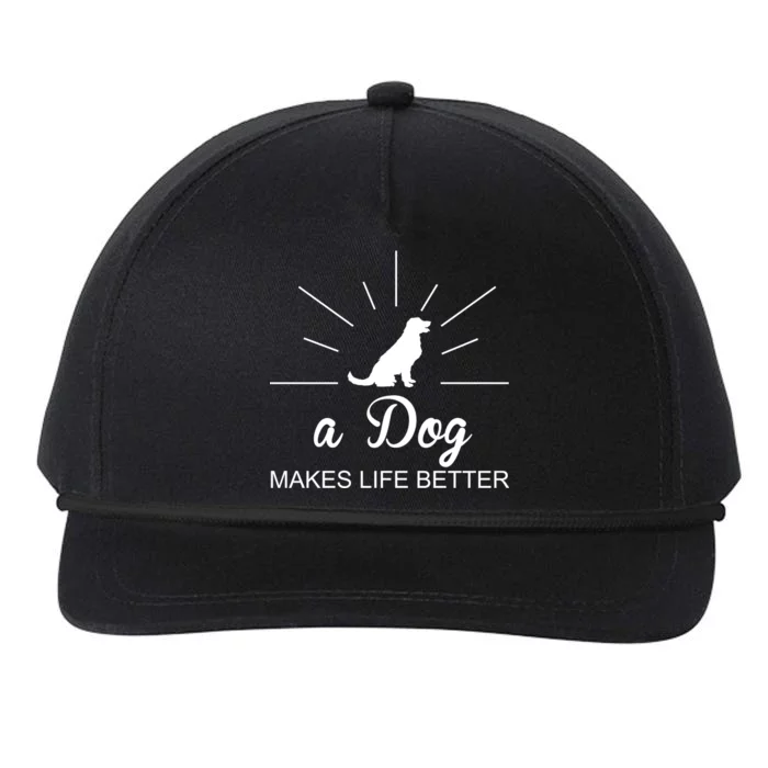 A Dog Makes Life Better Snapback Five-Panel Rope Hat