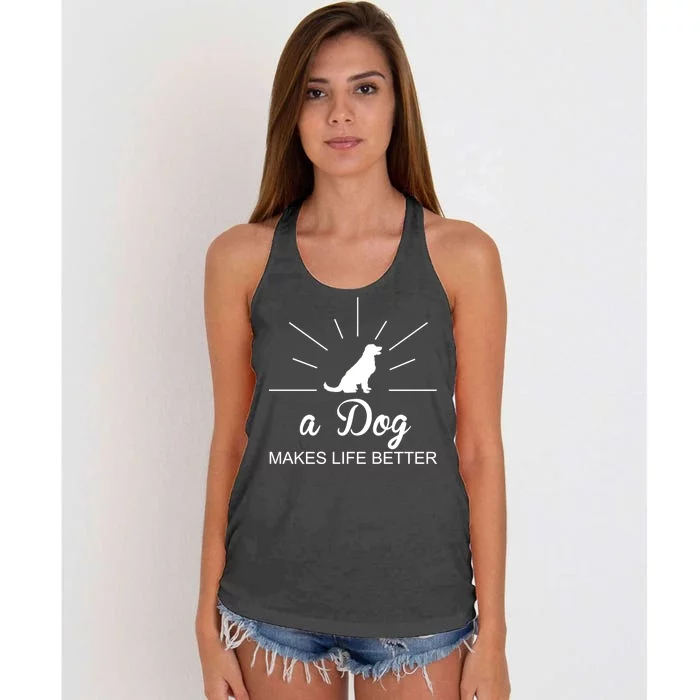 A Dog Makes Life Better Women's Knotted Racerback Tank