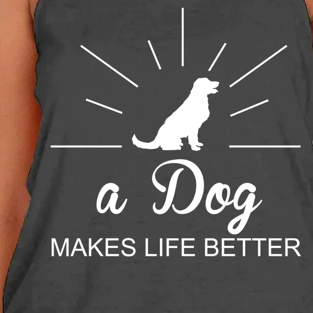 A Dog Makes Life Better Women's Knotted Racerback Tank