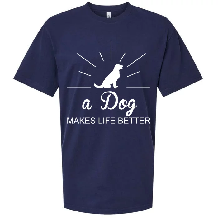 A Dog Makes Life Better Sueded Cloud Jersey T-Shirt