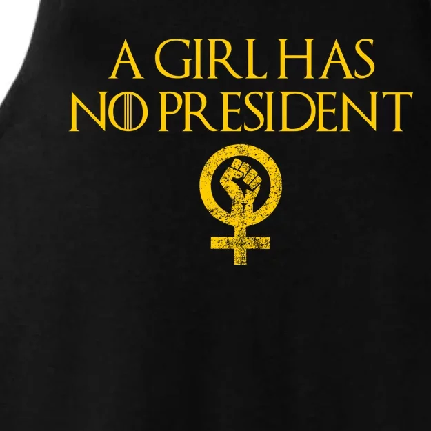 A Girl Has No President Resist Anti Trump Ladies Tri-Blend Wicking Tank