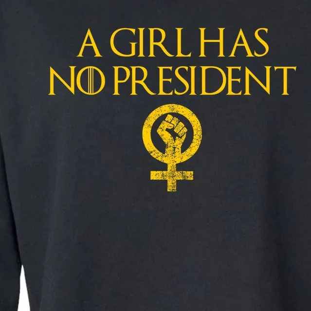 A Girl Has No President Resist Anti Trump Cropped Pullover Crew