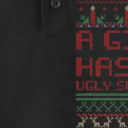 A Girl Has No Ugly Sweater Funny Christmas Dry Zone Grid Performance Polo