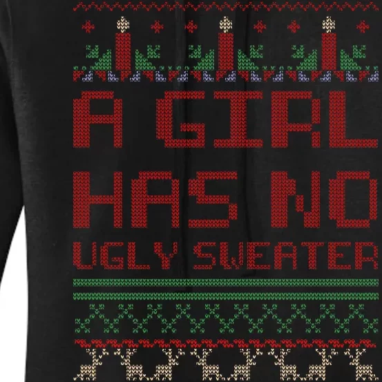 A Girl Has No Ugly Sweater Funny Christmas Women's Pullover Hoodie