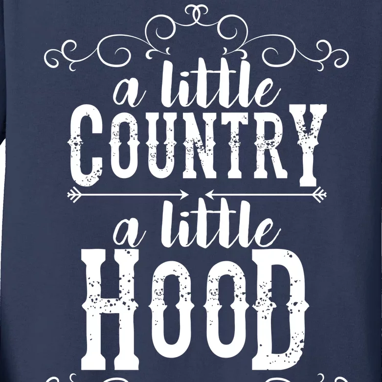 A Little Country A Little Hood Kids Long Sleeve Shirt