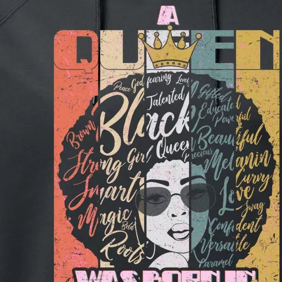 A Queen Was Born In April Performance Fleece Hoodie