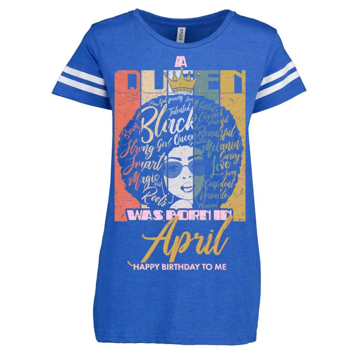 A Queen Was Born In April Enza Ladies Jersey Football T-Shirt